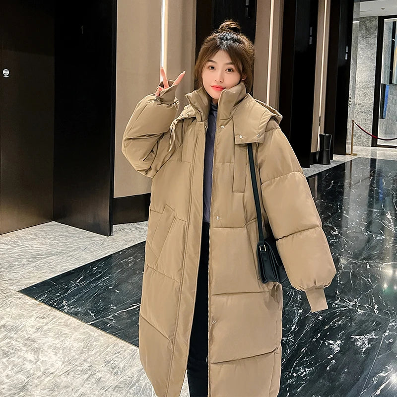 Winter and Autumn Women White Duck Down Hoodies Puffer Jackets Coats Warm Windproof Black White Coats Khaki