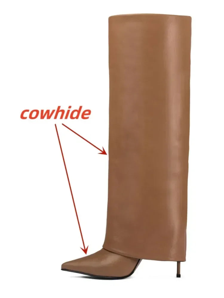 European and American Metal Lock Fasteners for High Tube Skirts, Boot Slopes, Leg Sleeves, Knee Length Boots, Platform Boots S76brown cowhide