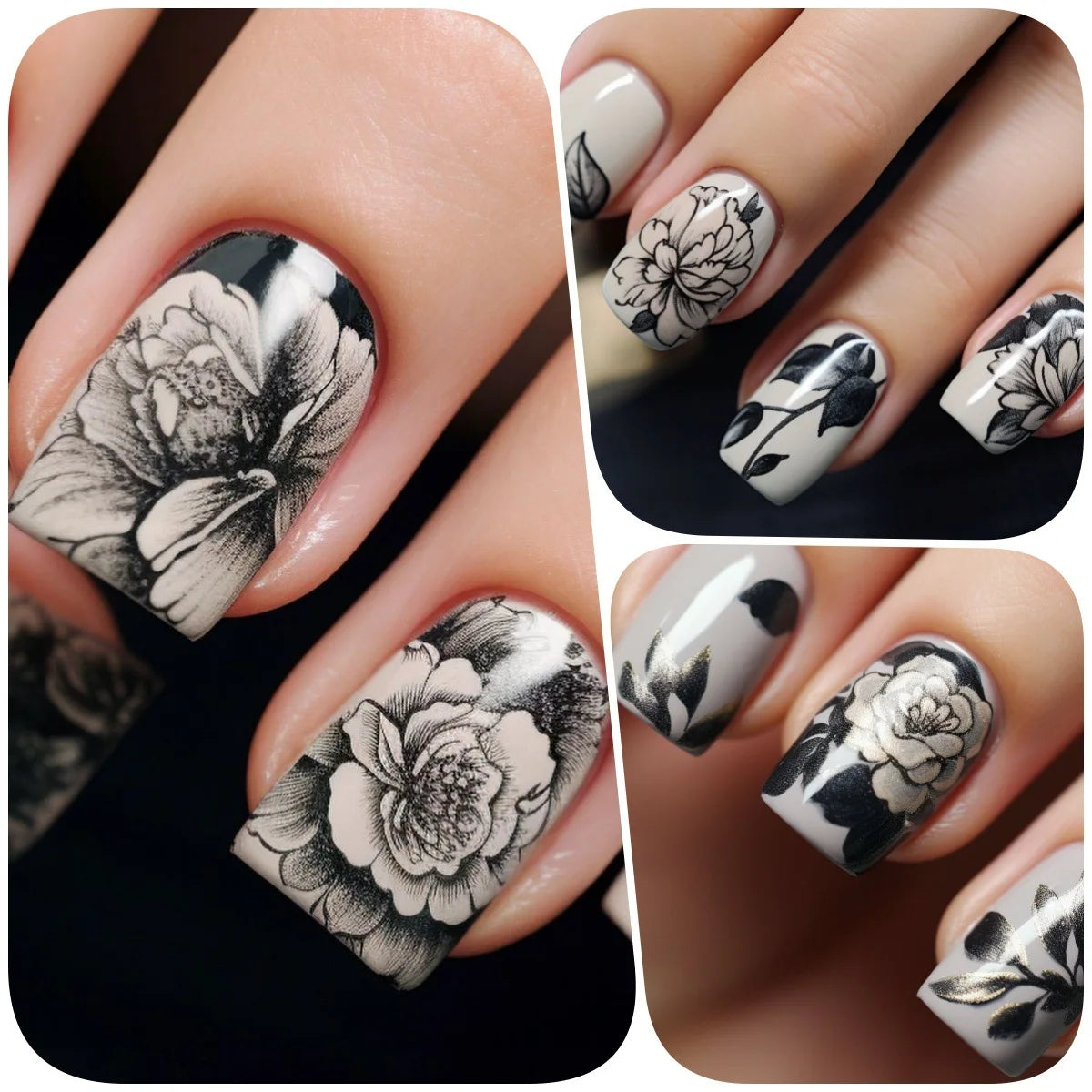 24pcs/set short medium long fake nails for Spring summer season gradient peach flowers butterfly heart press on false nail art 1850
