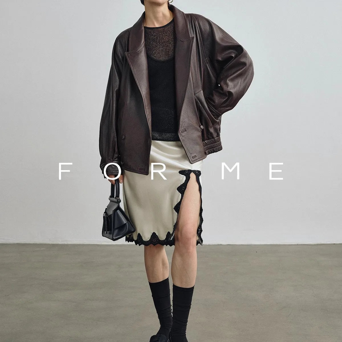 Lautaro Spring Autumn Cool Brown Pu Leather Jacket Women Long Sleeve Double Breasted Luxury Designer American Retro Clothing