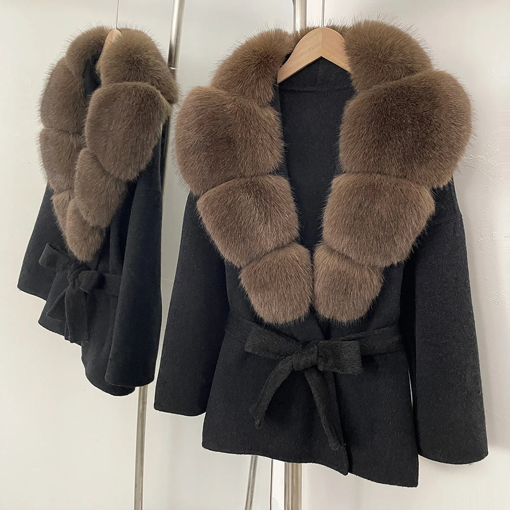 Fur Coat Eco-friendly Winter Clothes Woman Jacket with Fur Korean Reviews Many Clothes Outer Coat Ladies Outerwears Faux Fur Black