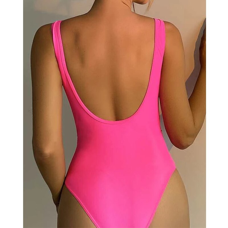 Sexy Mesh Patchwork Backless Swimsuits - Bodysuits One-piece Swimsuit Monokini Swim Bathing Suit Beach Wear Summer Swimwear