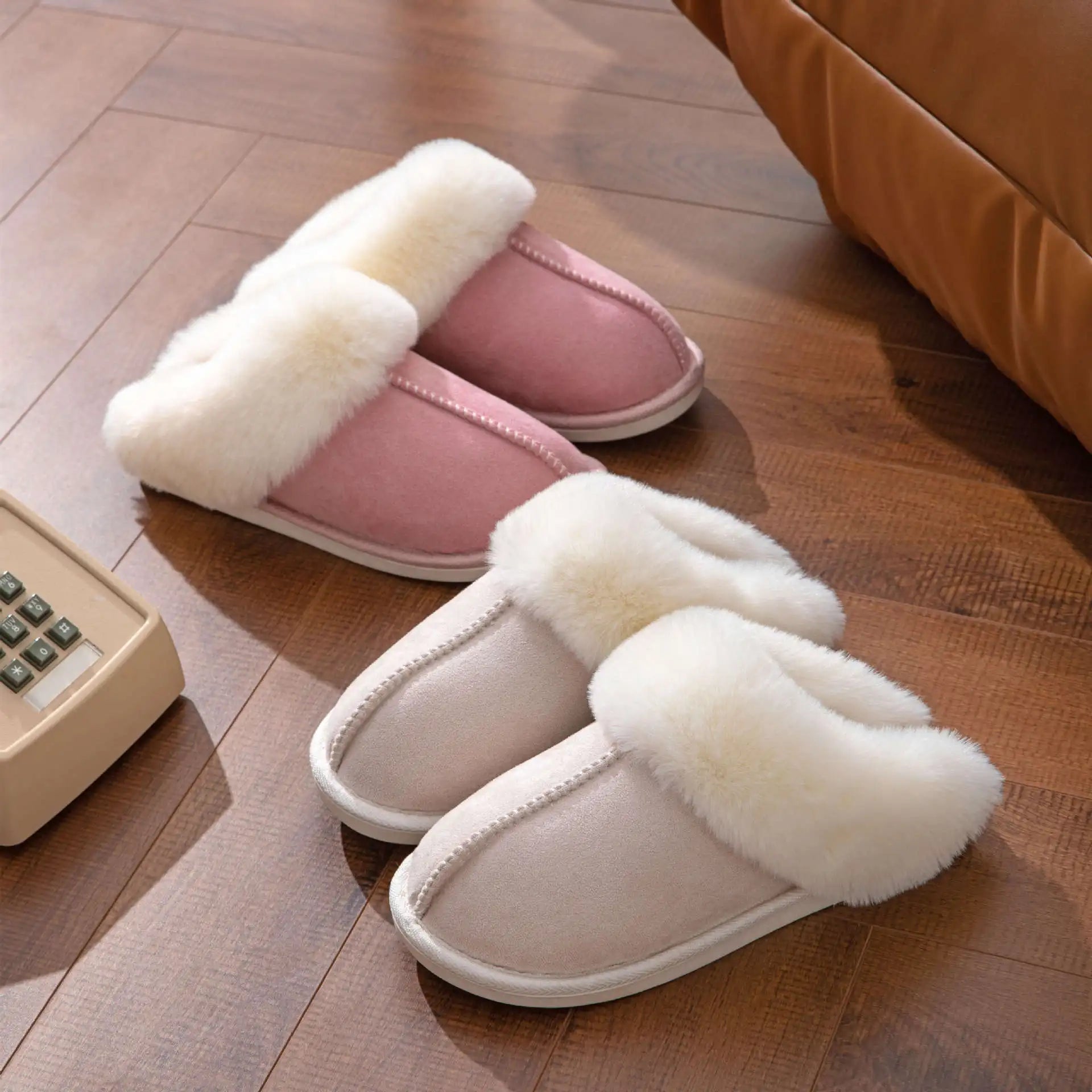 Plush Warm Home Flat Slippers Lightweight Soft Comfortable Winter Slippers Women's Cotton Shoes Indoor Plush Slippers