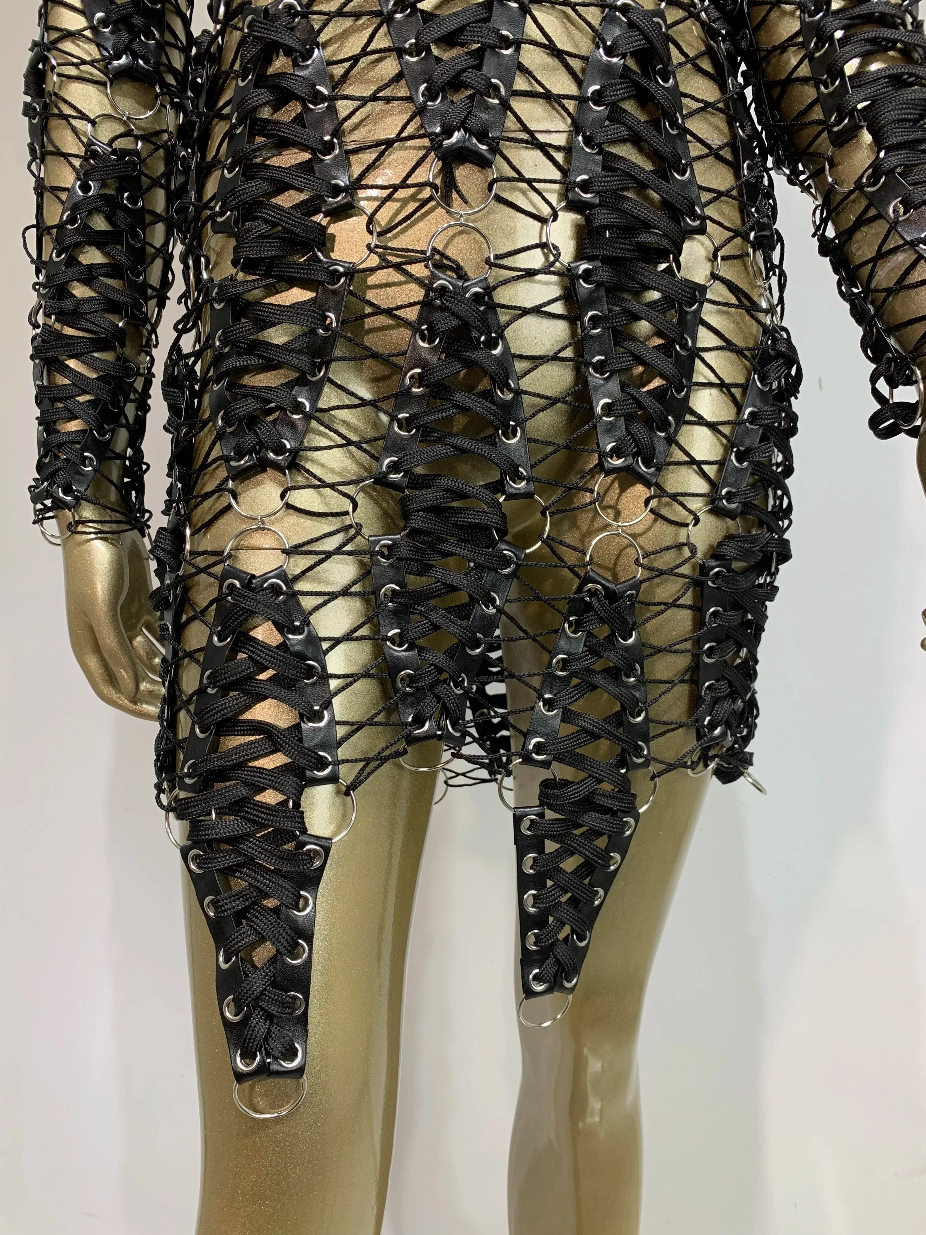 Sexy Long Sleeve Hollow Out Black Mini Laced Backless Women Celebrity Dress Elegant Party Evening Club Vestido