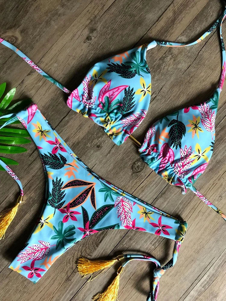 Micro Bikini 2023 Sexy Women Swimsuit Female Rib Bikini Set Push Up Women Swimwear Brazilian Swimming Suit Bathing Suit 5217