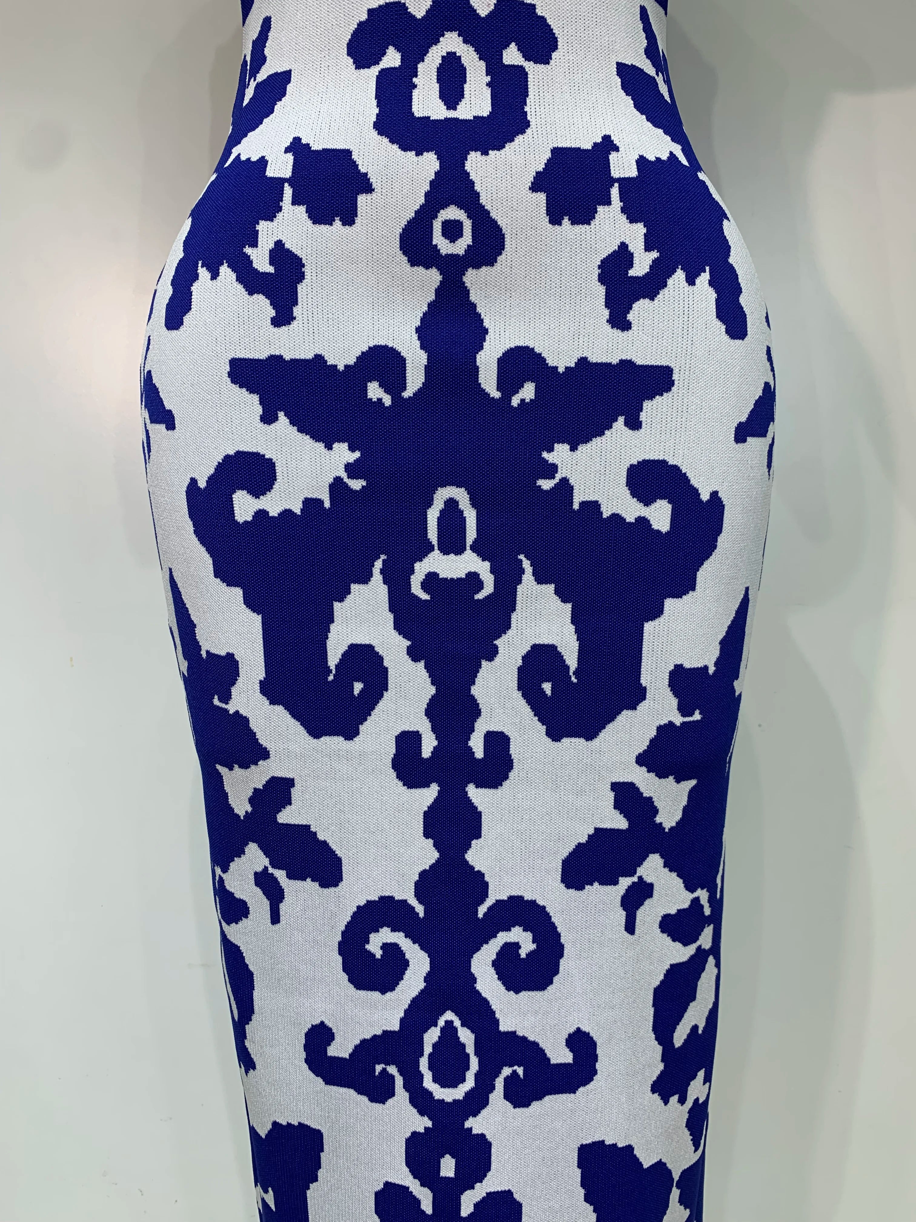 Women Sexy Short Sleeve Jacquard Blue Maxi Long Bodycon Bandage Dress 2025 Celebrity Elegant Evening Club Party Luxury Dresses