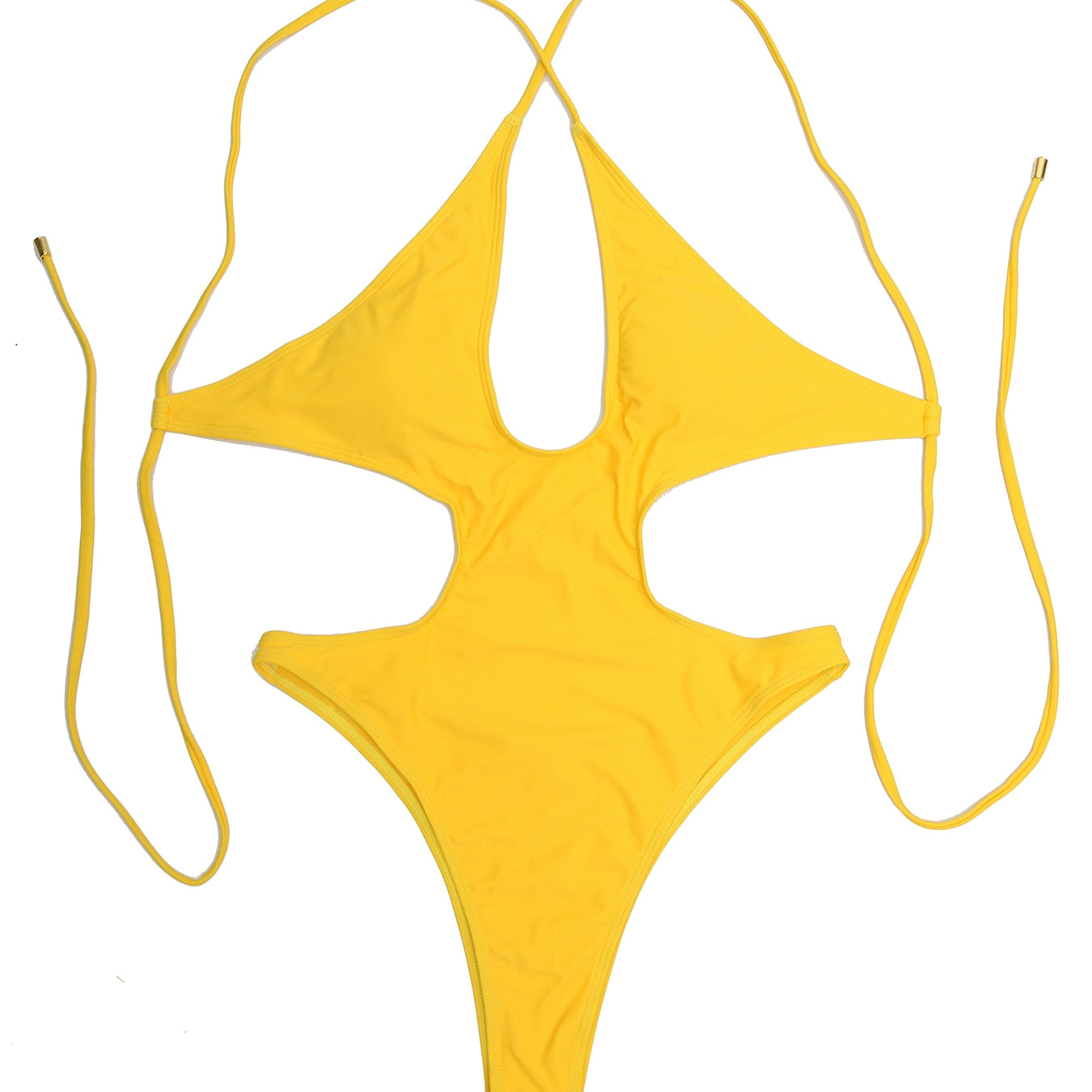 Sexy Solid Hollow Out One Piece Swimsuit