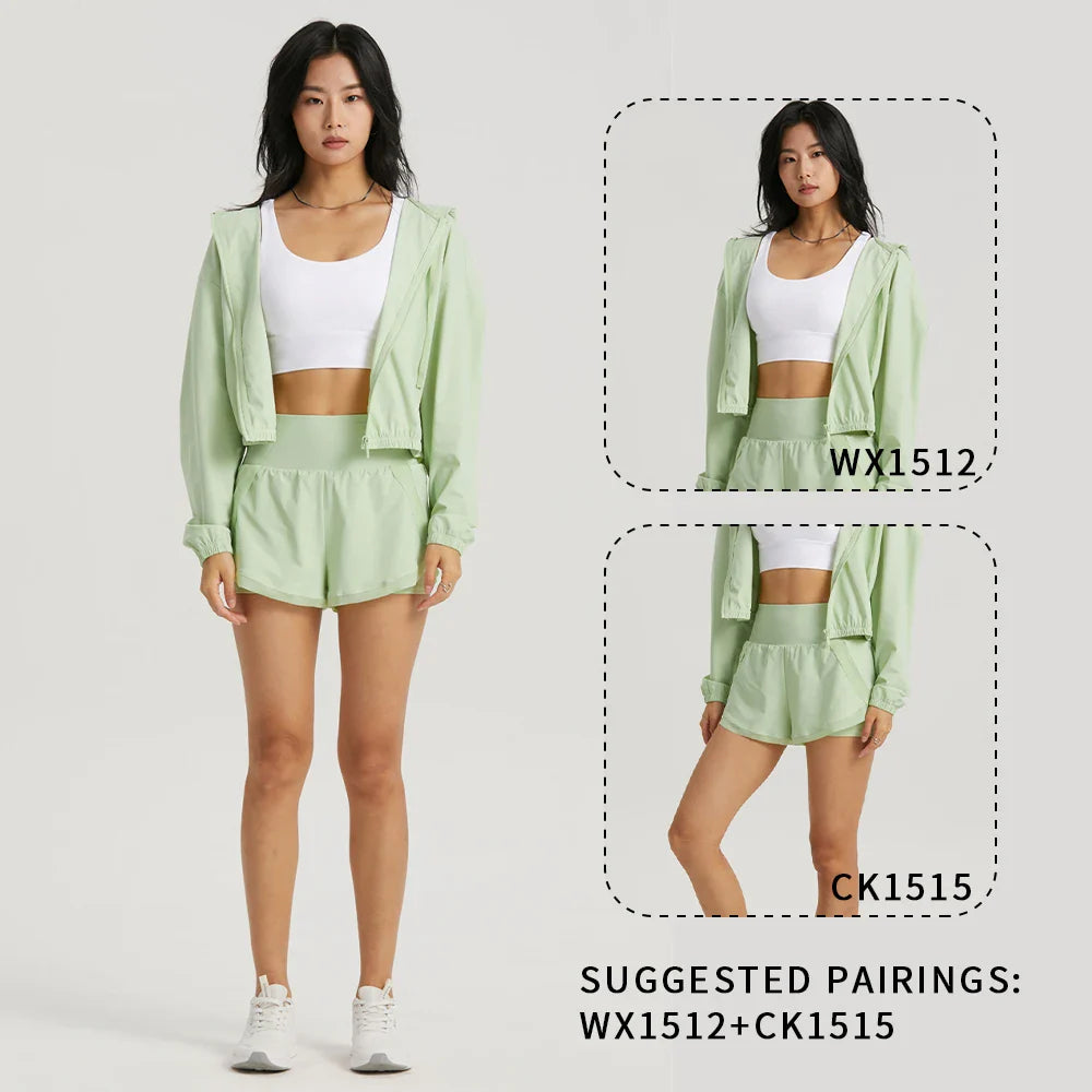 WISRUNING Fake 2-pcs Sport Shorts for Woman Breathable Leggings for Fitness Sportswear for Gym Push Up Yoga Short Workout Cloth