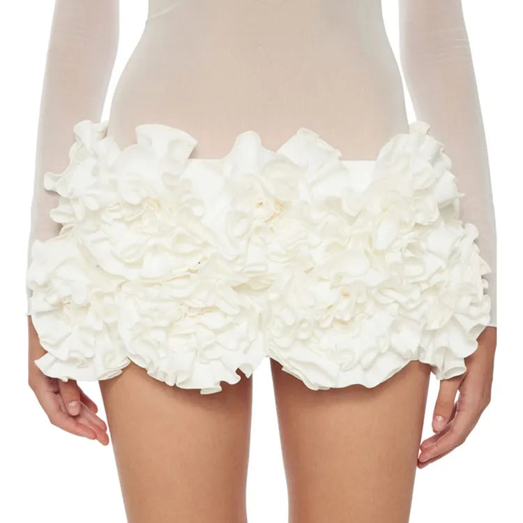 Women Sexy Long Sleeve Flower Mesh Red White Mini Celebrity Bodycon Bandage Dress 2025 Elegant Evening Club Party Dress