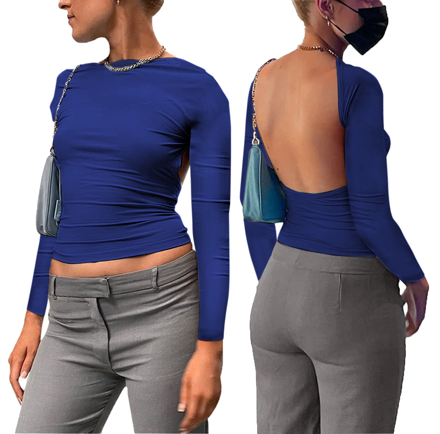 Y2K Sexy Backless Crop Top Women Casual 2023 Summer Short Sleeve O Neck T Shirts Streetwear Fit Slim Pullovers Base Tees T-Shirt