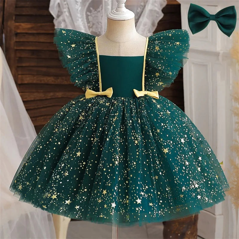 Princess tutu Kids Dresses For Girls Clothes Tulle Children New Year Carnival Dress Birthday Wedding Party Prom Costume 1-5Yrs
