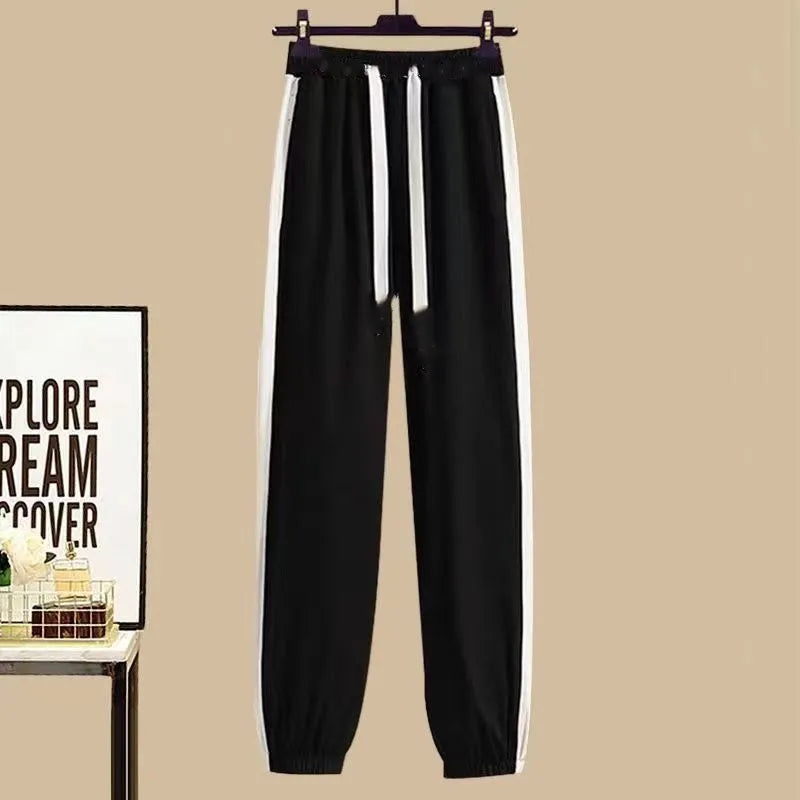 Women's Tracksuit Suit 2024 Spring Autumn New in Matching Sets Korean Fashion Short Sweater+Sport Sling+Trousers Three Piece Set