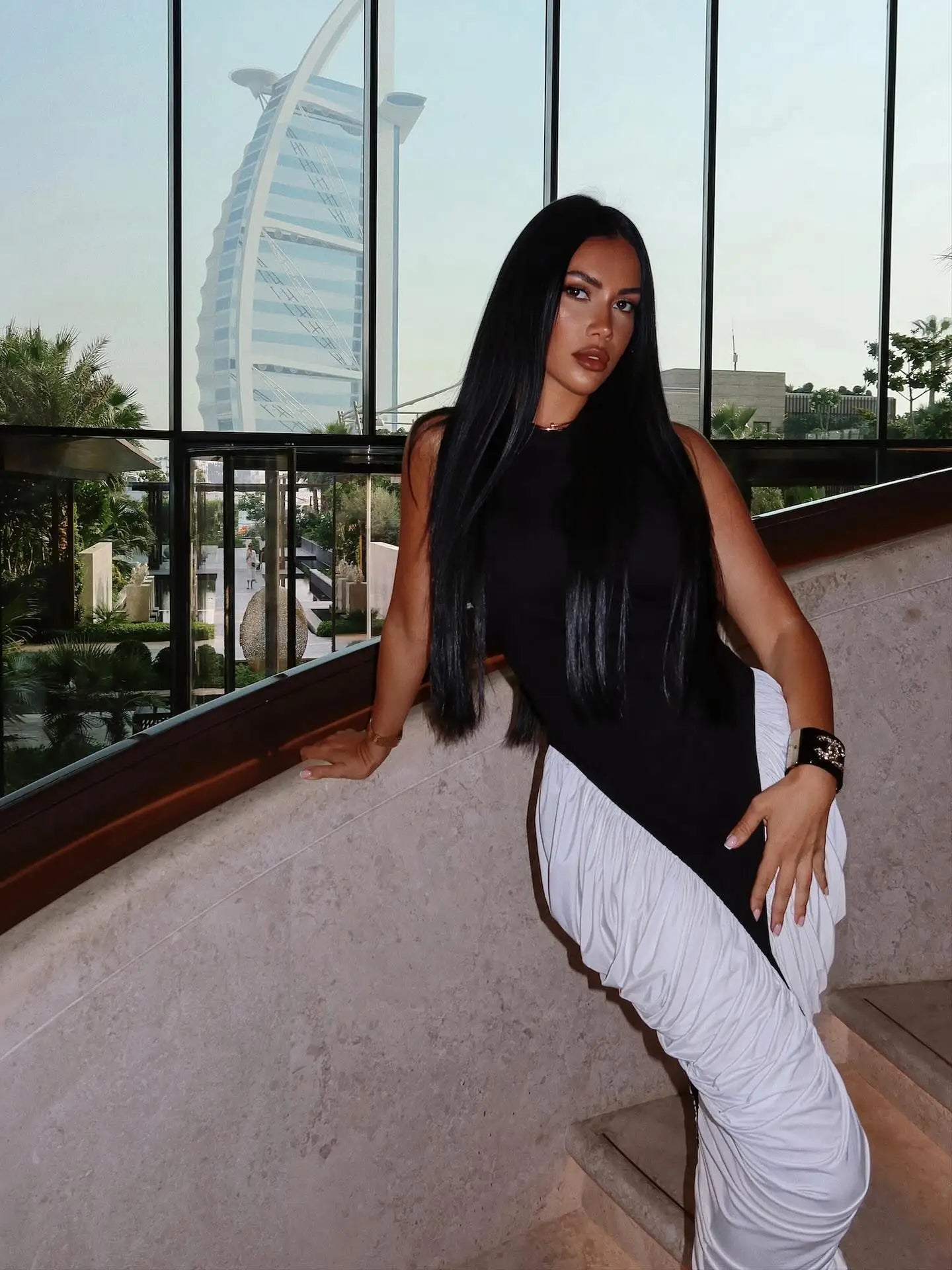 Urban Color Block Halter Sleeveless Midi Dress with Ruffle Detail for Party Formal Events