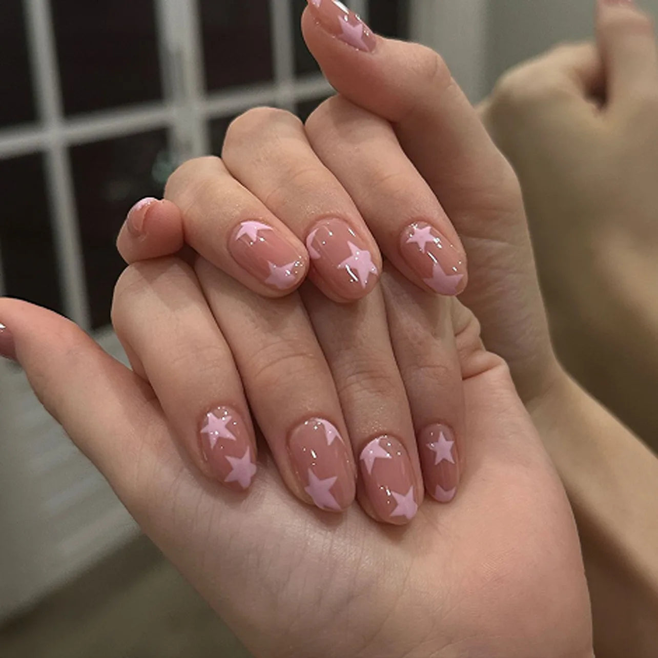 24pcs Short Almond Press on Nails French Black Bow Dot Print False Nails Wearable Reusable Spicy Girl Korean Fake Nails 5