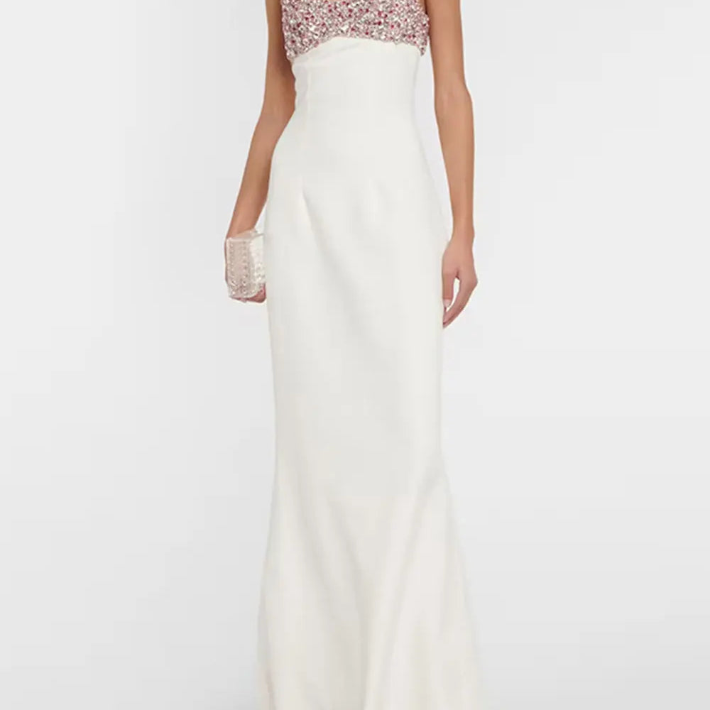 2024 Elegant Women's Diamond Design Bandage Dress Spaghetti Strap Sleeveless Bodycon Long Dress Cocktail Evening Party Vestidos