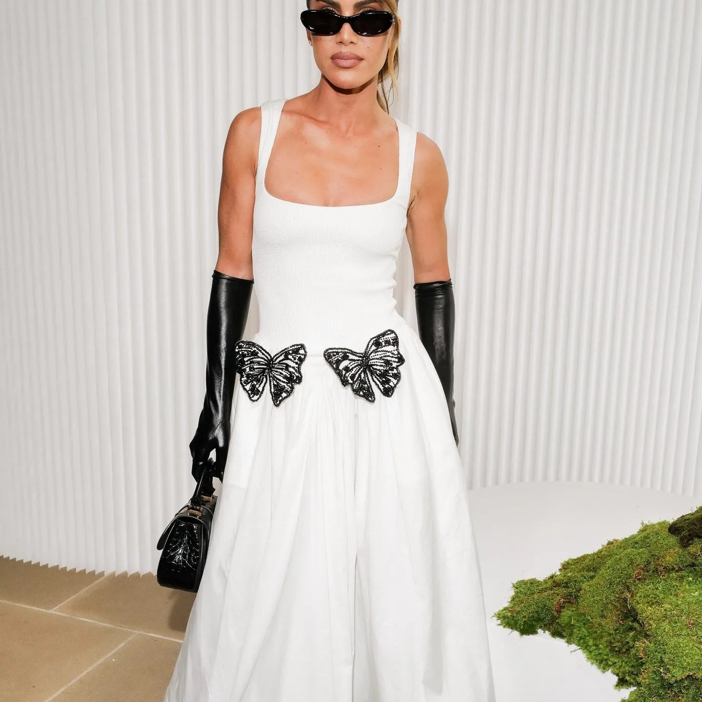 White Color Women Sleeveless Sexy O-Neck Straight Long Dress Elegant Evening Party Celebrity High Street Wear WHITE