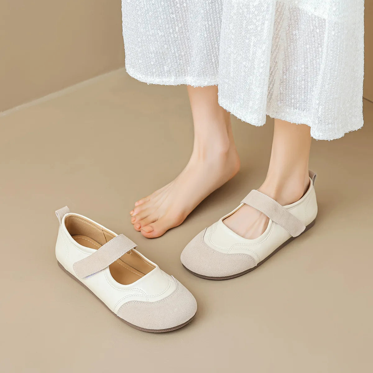 2024 Spring Women's Flat Shoes Korean Style Mary Jane Ladies' Casual Leather Flat Boat Shoes Loafers Work and Party Wear 41-43