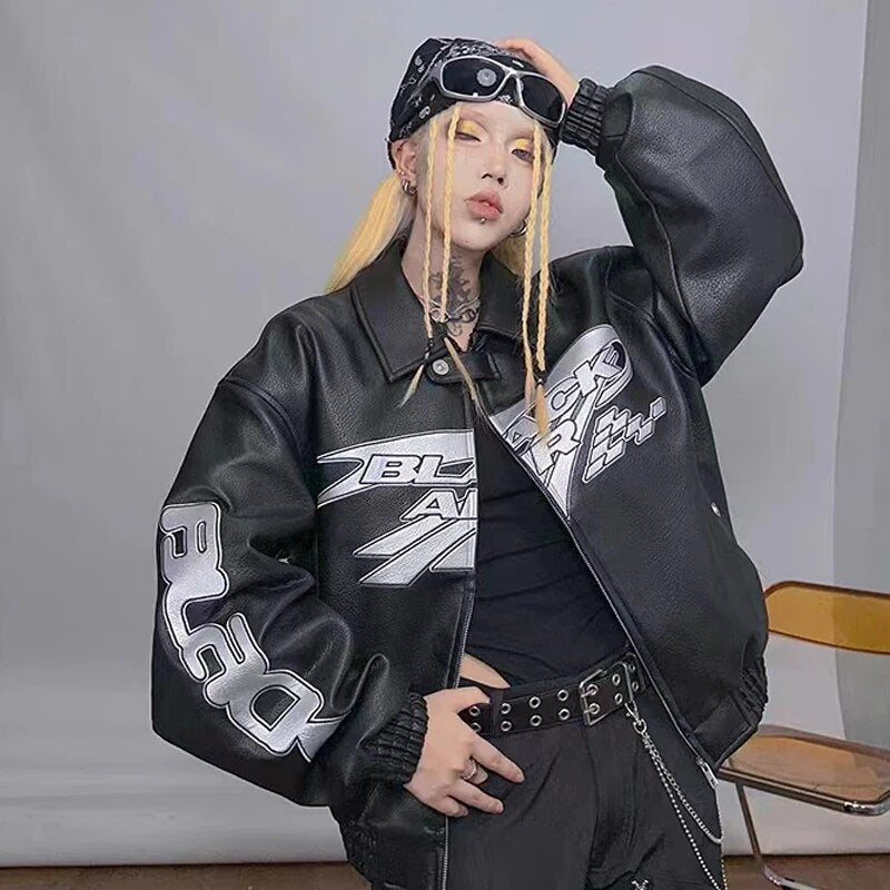YICIYA leather jacket racing women coat bomber Korean fashion Hiphop vintage winter Jackets new outfits clothing 2024 coats top