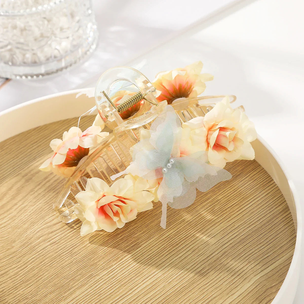 Haimeikang Large Size Flower Hair Clip Claws Hair Crab For Thick Hair Barrettes Hairpins Women Summer Fashion Hair Accessories 4667C