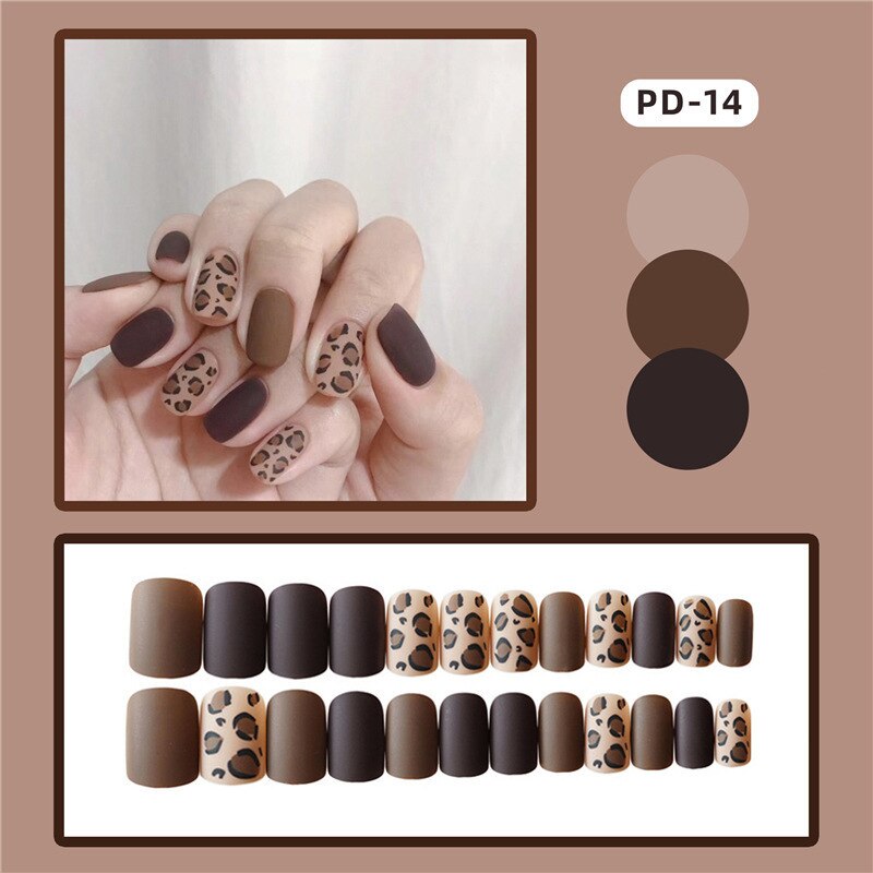 24pcs Lemon Short Wear Tips Nail False Patch Press on Nails Supplies for Professionals Artifical Fake Nails Faux Ongles Uñas PD-14-Fake Nails Art