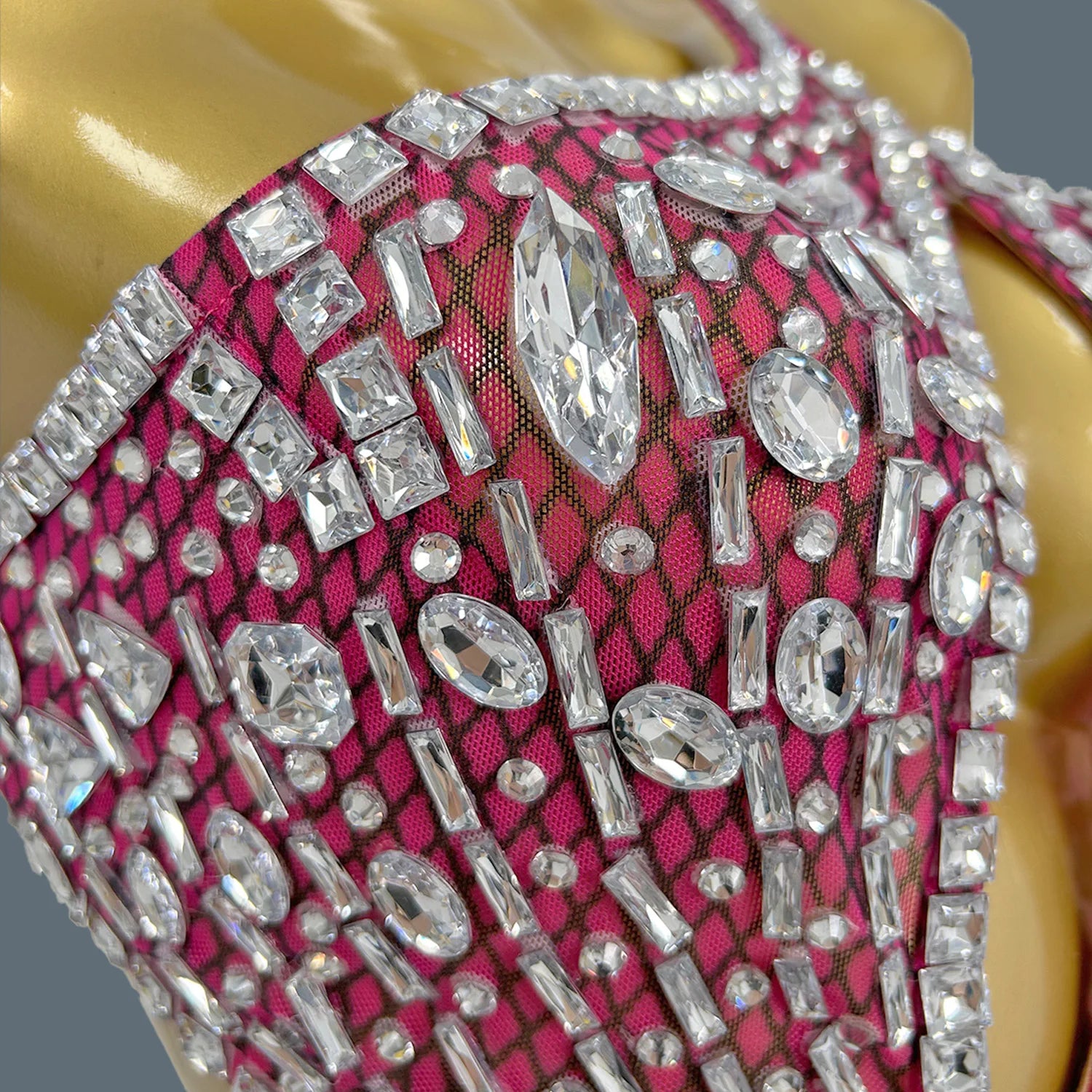 Luxury Women Sparkly Diamonds Backless Hole Sexy Party Mini Dress Performance Club Stage Singer Dancer Wear Party Gown Juanlian