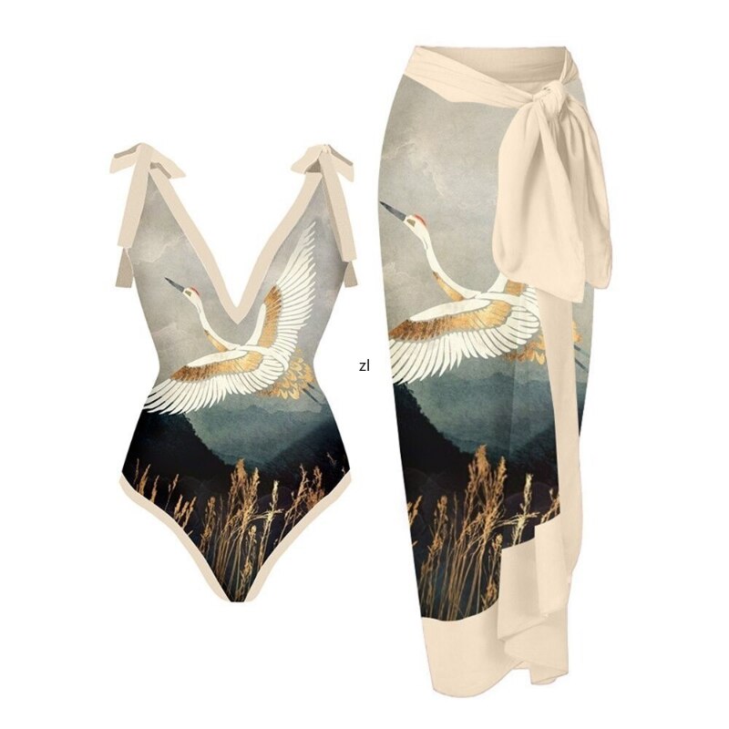 ツーピースセットビーチ水着カバーアップ 2023 夏の女性服トップスボディスーツとスカートフィットネススキニー衣装 2 ピーススーツ