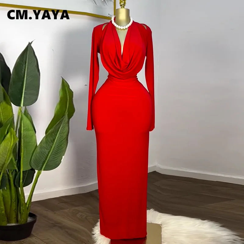 Women Full Sleeve Pile Collar Long Maxi Dress 2025 Sweet Holiday Beach Birthday Evening Sexy Girl Party Dresses Vestidos