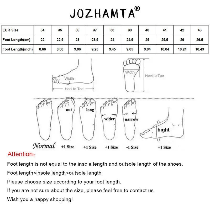 JOZHAMTA Size 34-40 Real Leather Ankle Boots Women Hike Treval Thick Heels Shoes Platform Motorcycle Boots Retro Combat Boots