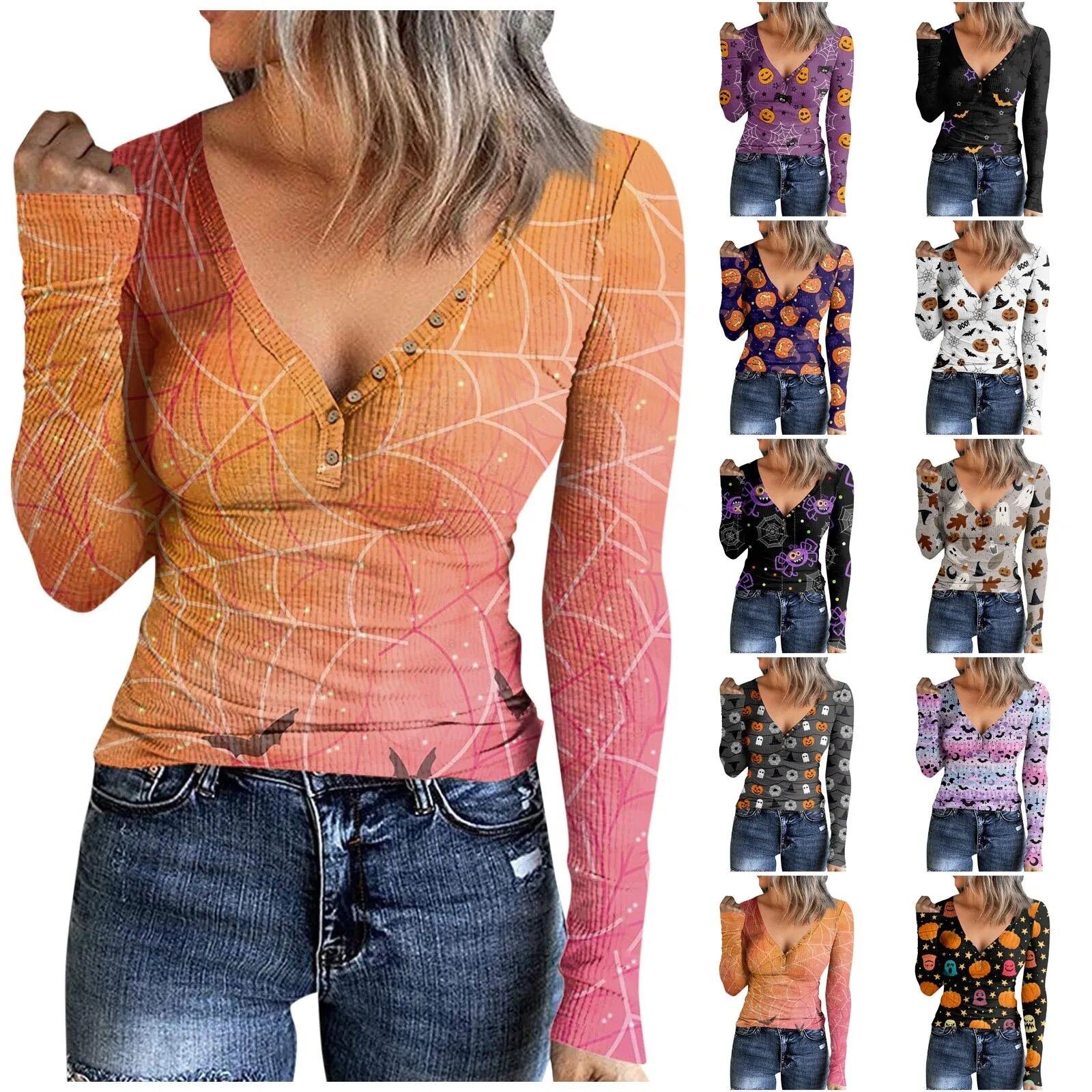 Oversized Hoodie Elegant V Neck Women Pullover Winter 2024 Casual Long Sleeves Halloween Women Sweatshirts Худи Оверсайз