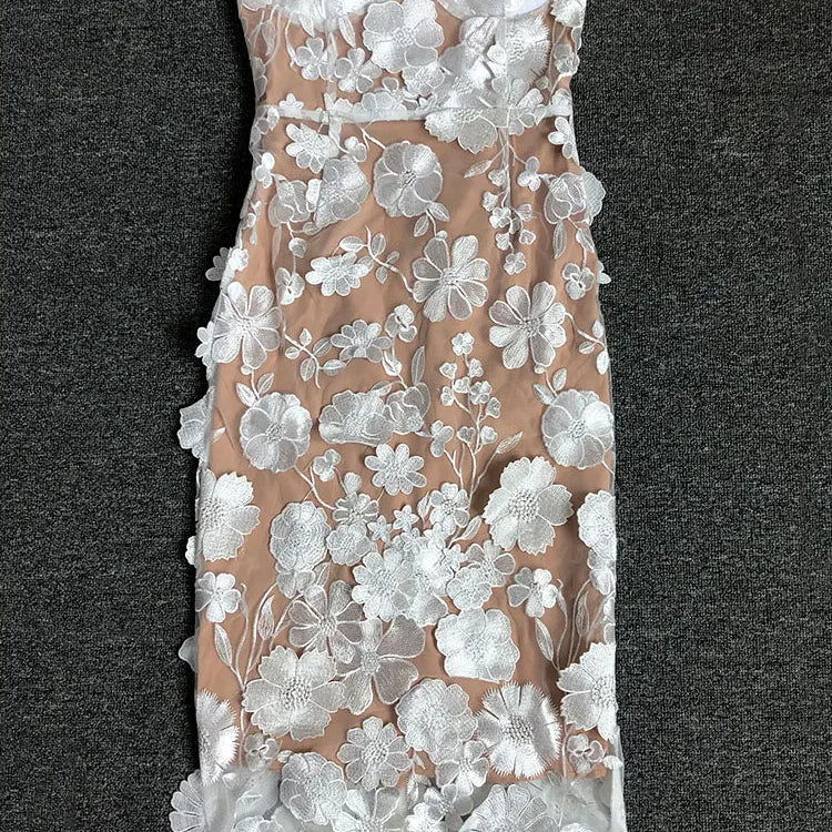 2025 Sexy Women's Wear Heavy Industry Sequin Sheer Dress Strapless Sleeveless Bodycon Midi Dress Cocktail Evening Party Vestidos Brown