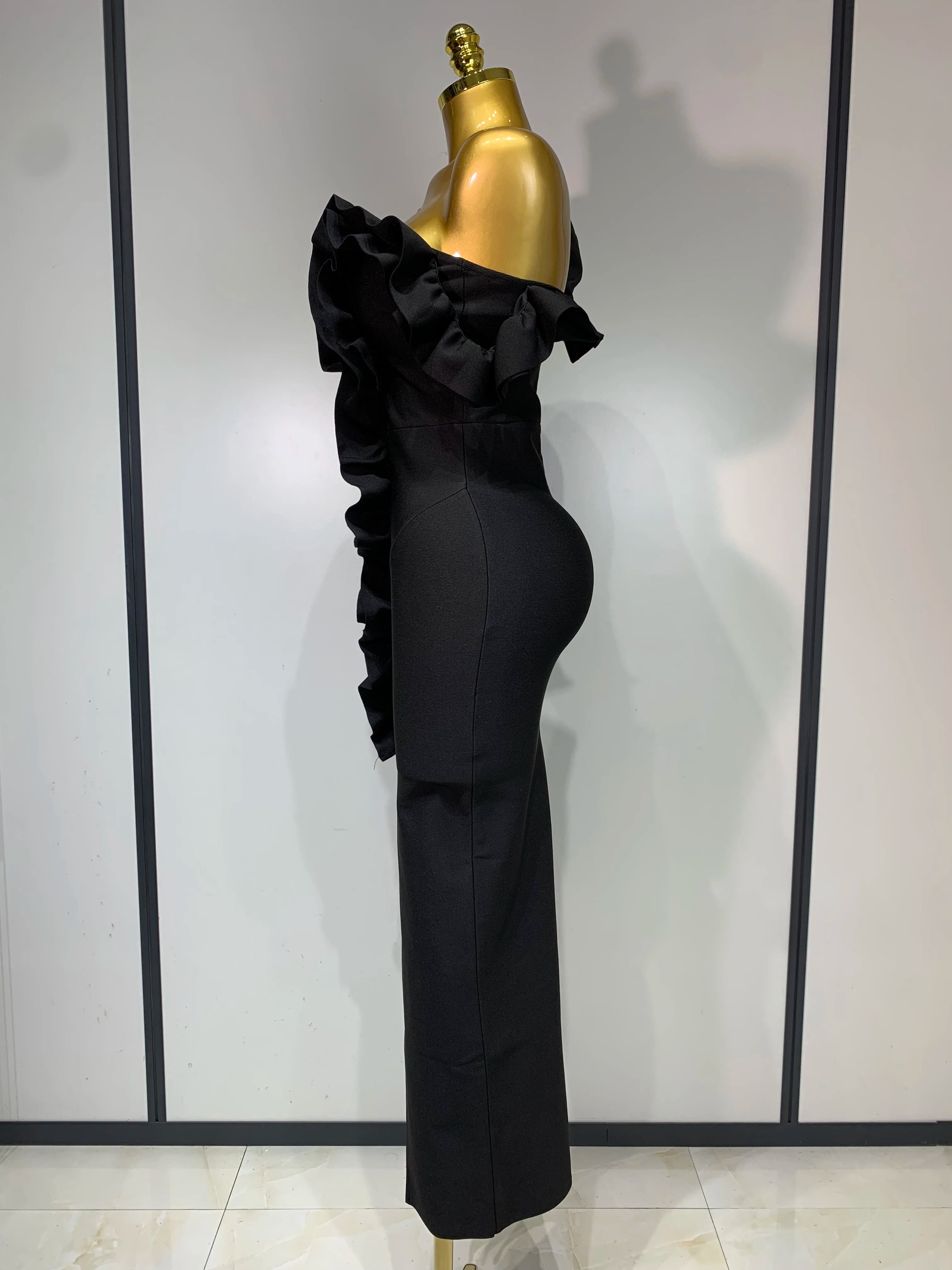 Women Sexy Backless Ruffles Bodycon Split Bandage Dress 2025 Celebrity Elegant Evening Party Luxury Birthday Dresses