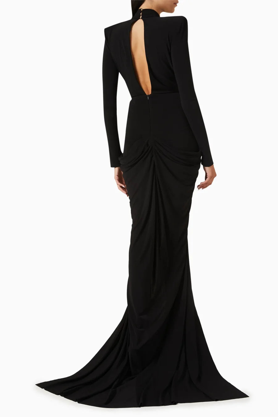 2025 New Beaded Decoration Sexy V-Neck Package Hip Black Floor Length Dress Celebrity Party Dress Woman Cocktail Outfit