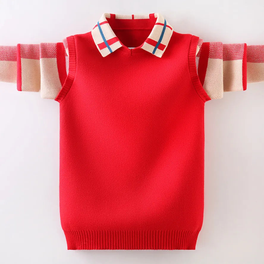 Winter Children's Clothing Boy's Clothes Pullover Knitting Sweater Kids Clothes Cotton Products Keep Warm Boy Sweater 1 pc 2