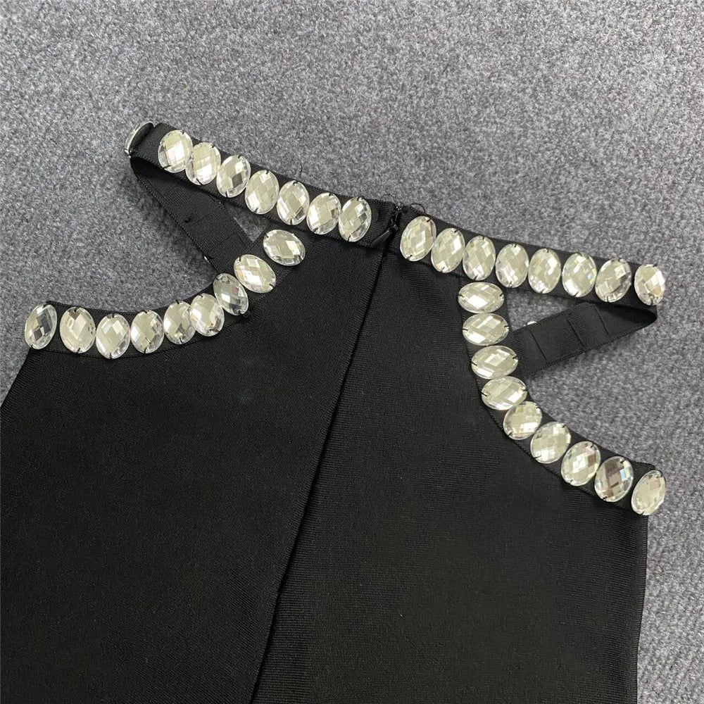 New Fashion Bandage Crystal Bodycon Pants Women Sexy High Street Casual Celebrate Nightclub Party Pants