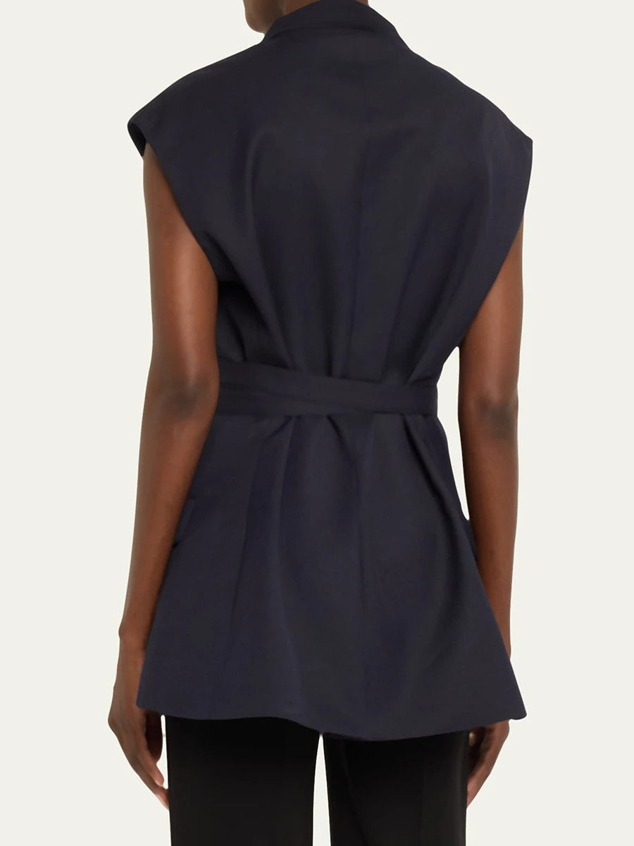 Solid Slimming Spliced Single Breasted Coat for Women Lapel Long Sleeves Patchwork Lace Up Top Female Clothing New