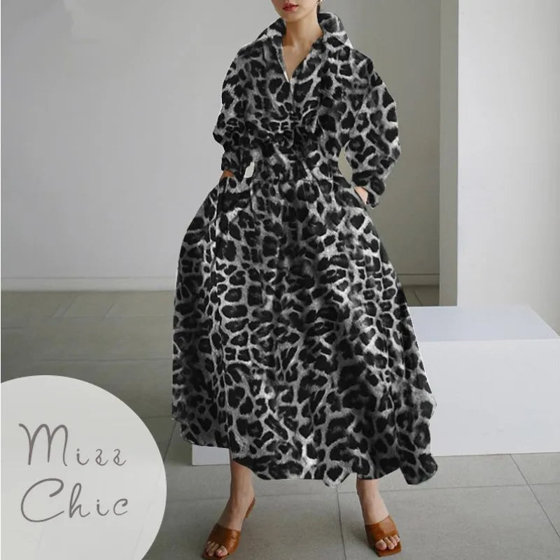 S-5XL 韓国ファッション長袖シャツドレスシックなターンダウンネックシャーリングマキシドレス女性 2022 秋冬服ストリート