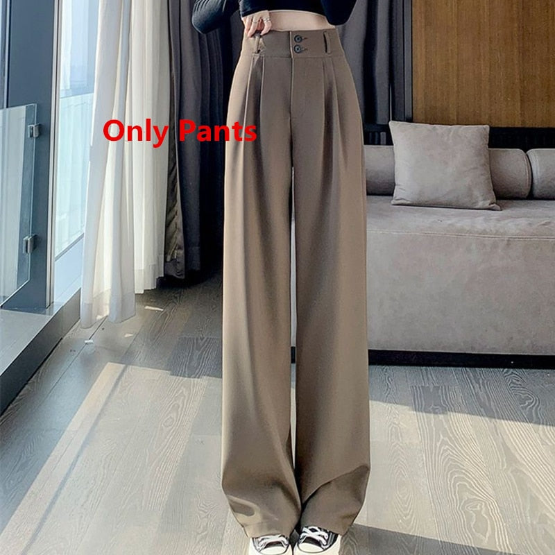 Women Spring Autumn Blazers T Shirts Denim Pants 1 or 3 Piece Set Korean Lady Casual Suit Jackets White Tops Jeans Outifts 2024 Only Brown Pants