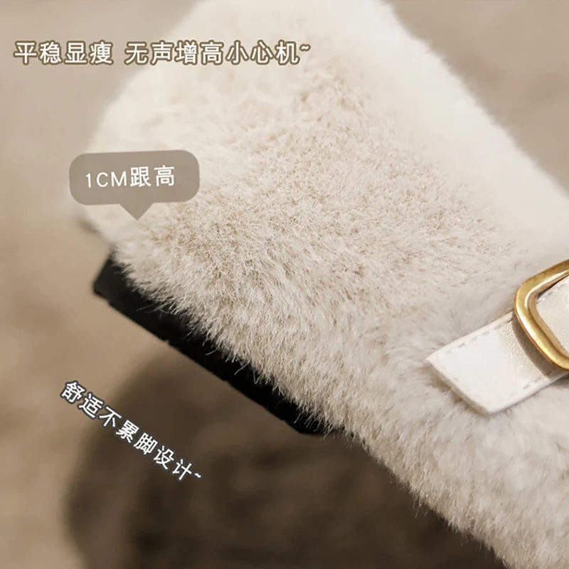 2023 winter women's outerwear shoes Plush warm anti-ski boots Ladies' casual flats fashion design party and work wear 41-43