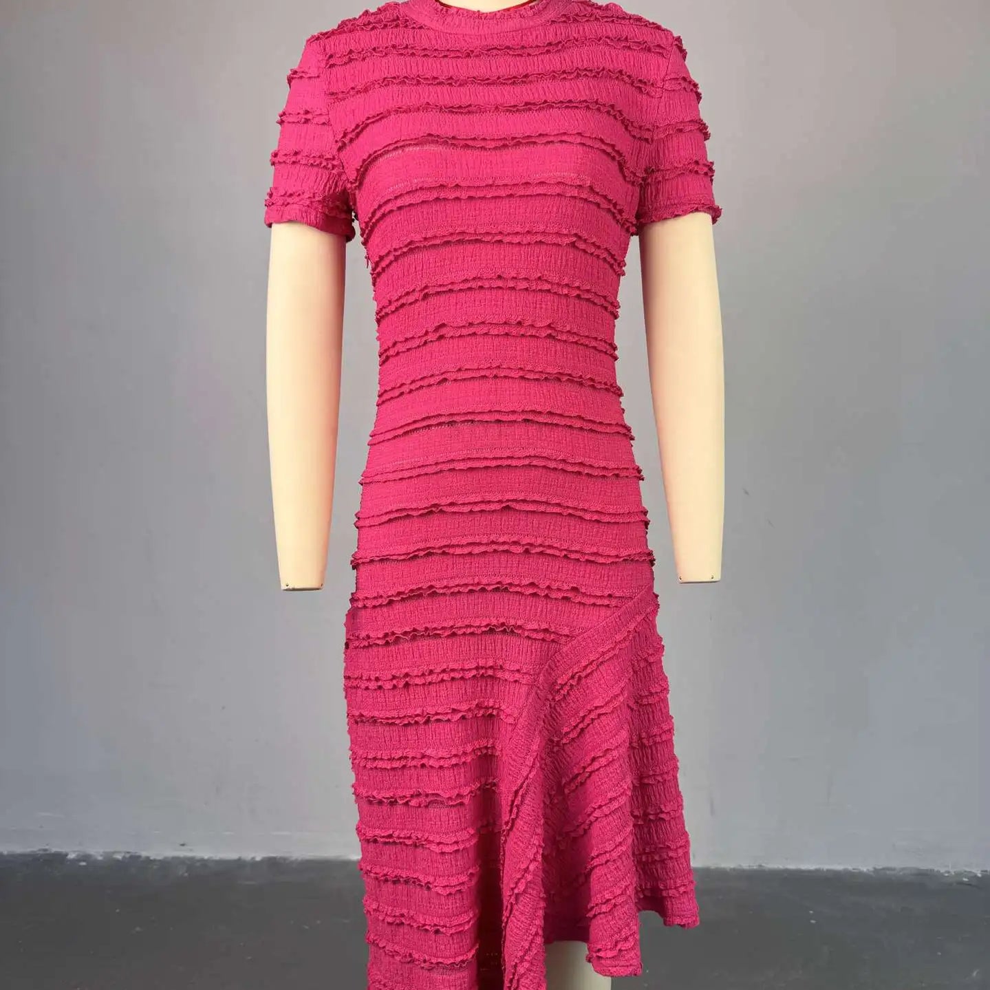Women Short Sleeve O-neck Big Swing Elastic Dress 2025 Sweet Elegant Sexy Birthday Beach Night Party Vestidos Dresses