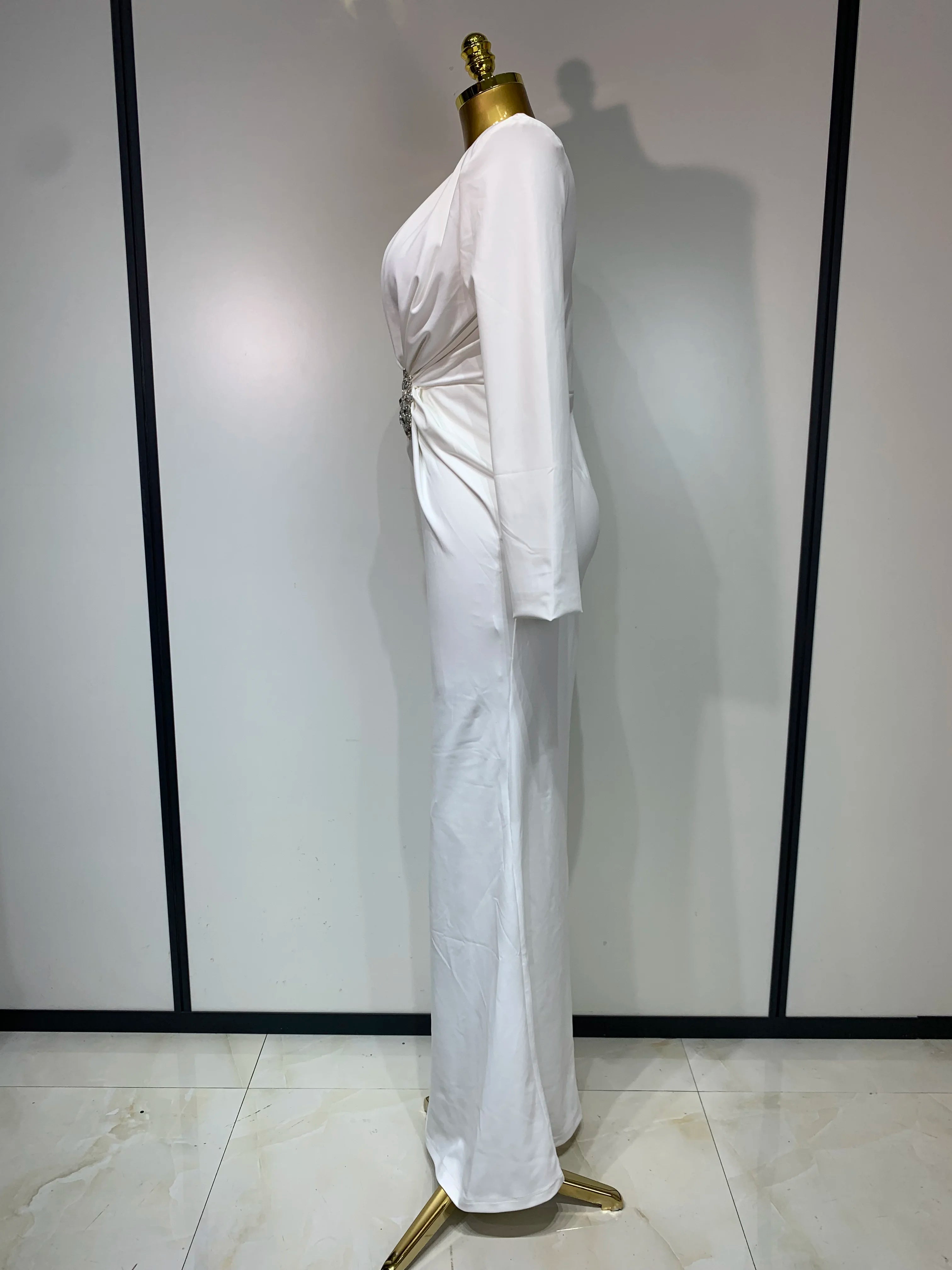 Women Long Sleeve Deep V-Neck Bodycon Long Dress Elegant Evening Party Club Celebrate Cocktail Outfit Luxuru Birthday Dress