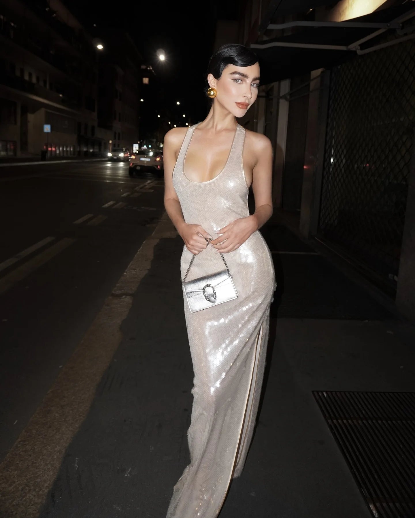 2025 New Fashion Shinning Sequins Women Sexy Sleeveless O-Neck Bodycon Long Dress Celebrate Nightclub Party Bar Singer Outfit Champagne