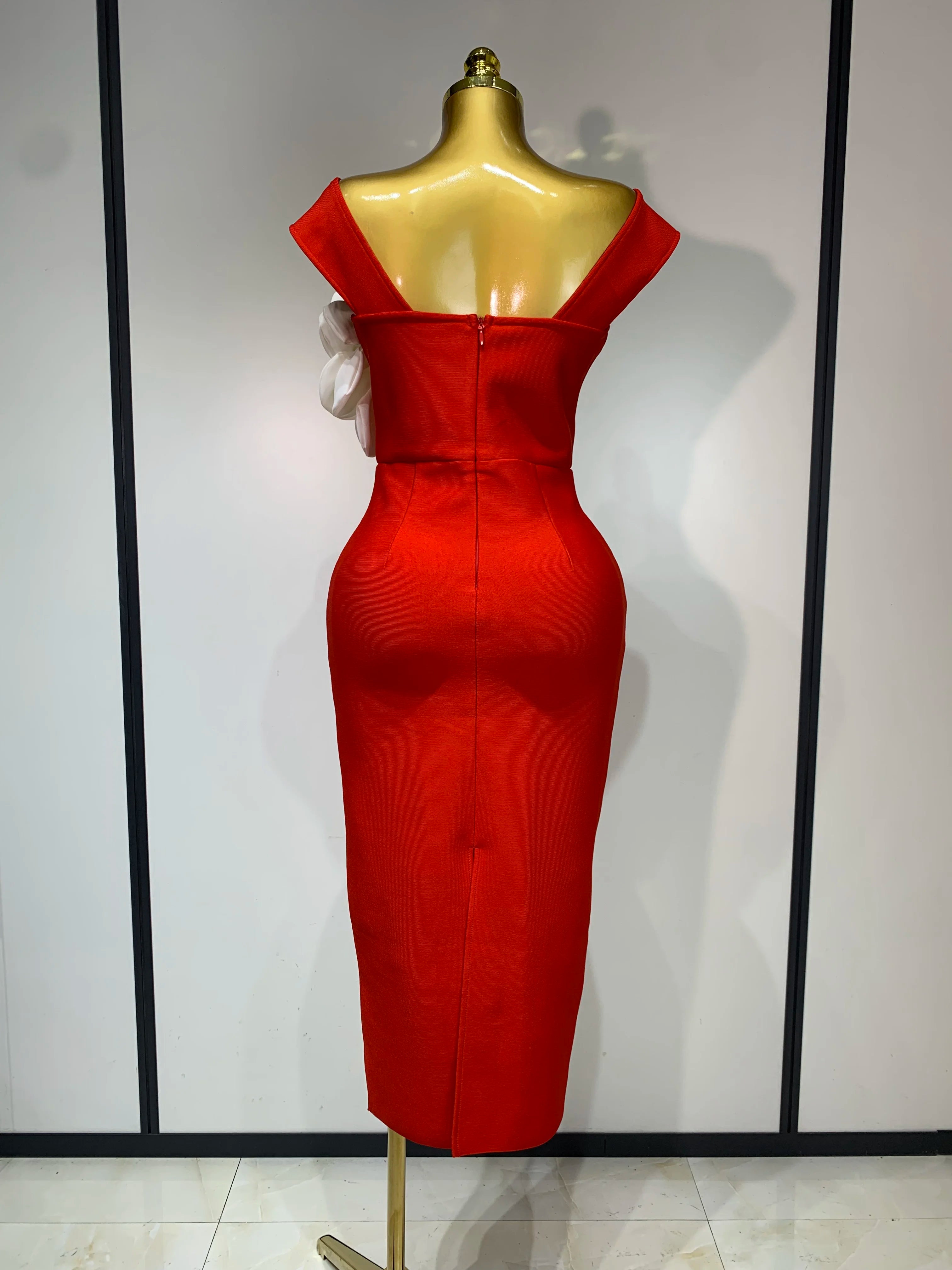 Sexy Off Shoulder Backless Bodycon Bandage Dress Celebrity Elegant Evening Party Bithday Celebrate Outfit Wedding Guest Gown