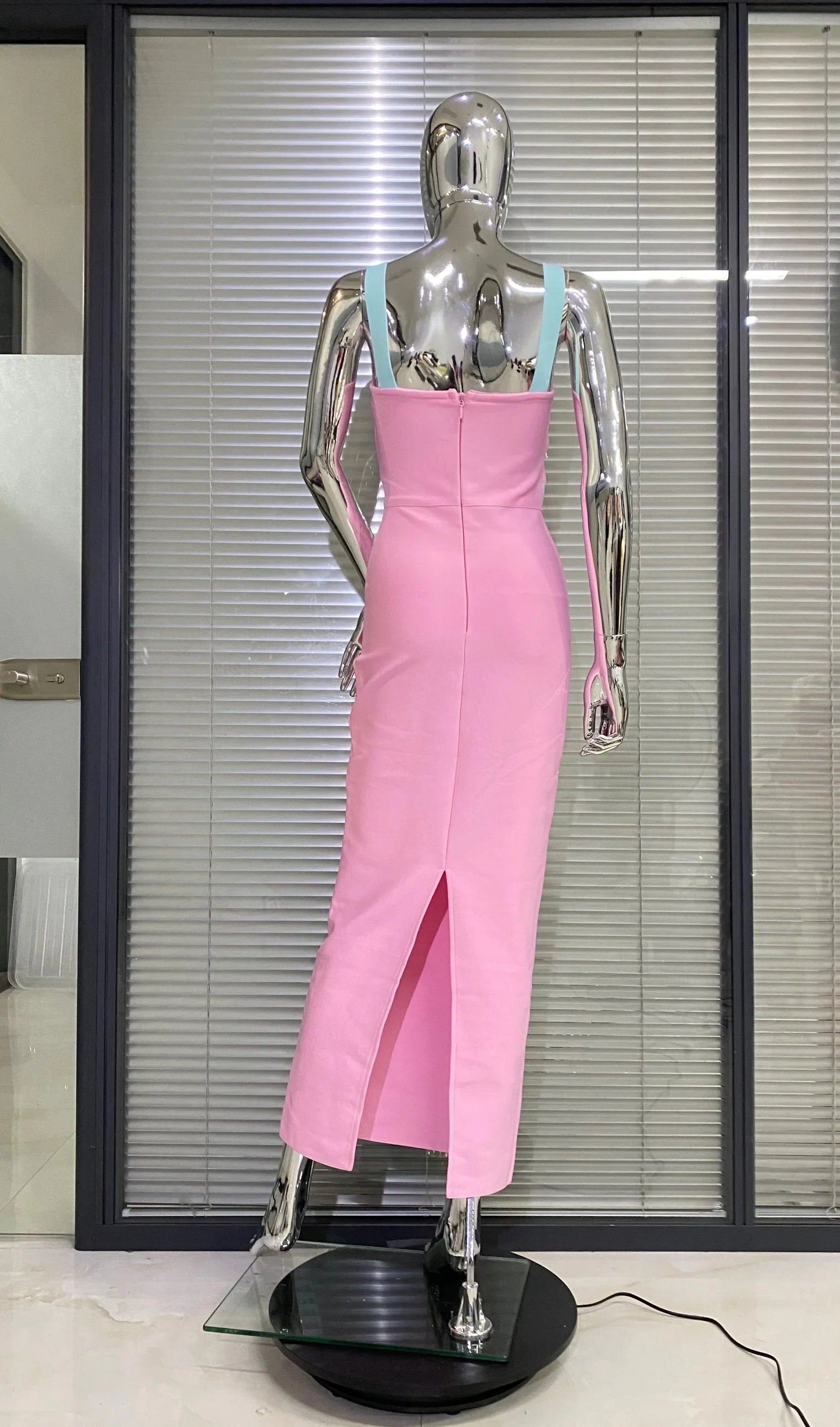 Women Sleeveless Sexy Strap Bodycon Bandage Long Dress Fashion Elegant Evening Party Celebrate Dress