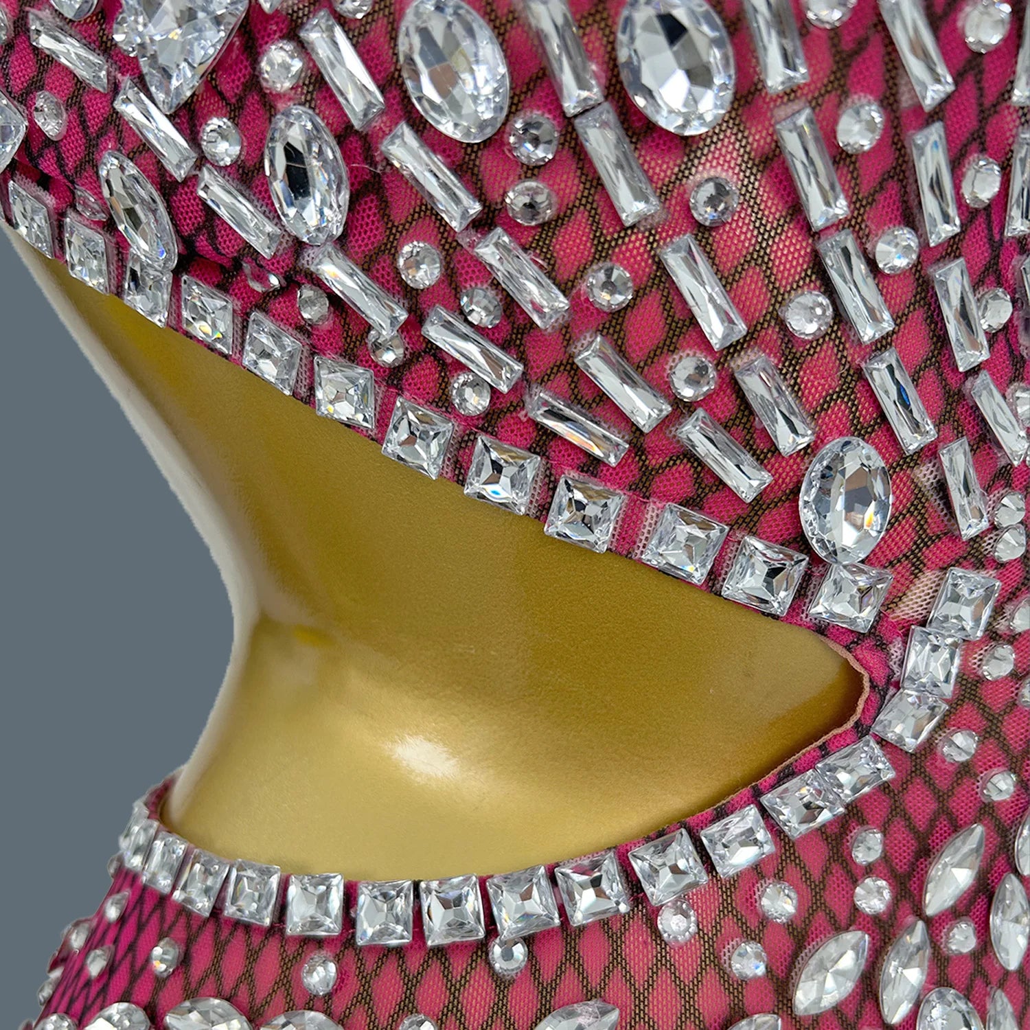 Luxury Women Sparkly Diamonds Backless Hole Sexy Party Mini Dress Performance Club Stage Singer Dancer Wear Party Gown Juanlian