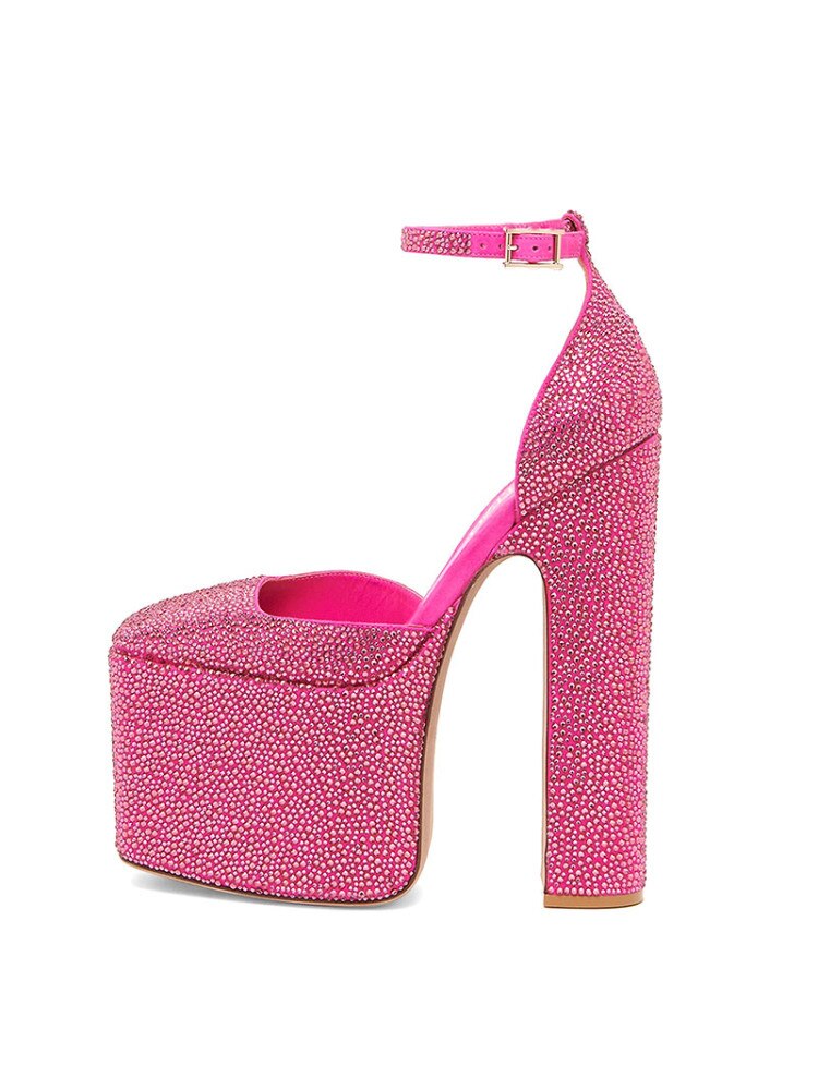 Spring and Summer New Women's High Heels Patent Leather Wedding Shoes Luxury Sexy Paris Fashion Banquet Rose water drill