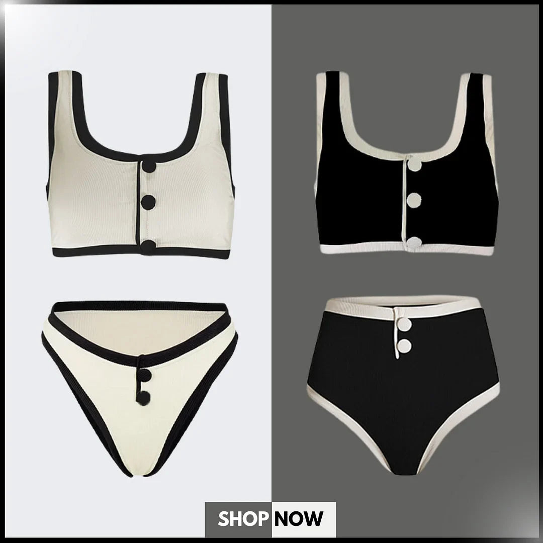 Women's bikini Color Block Sexy Swimsuit Swimwear Summer Vacation Beachwear Luxury Bath suits tankini holiday dress