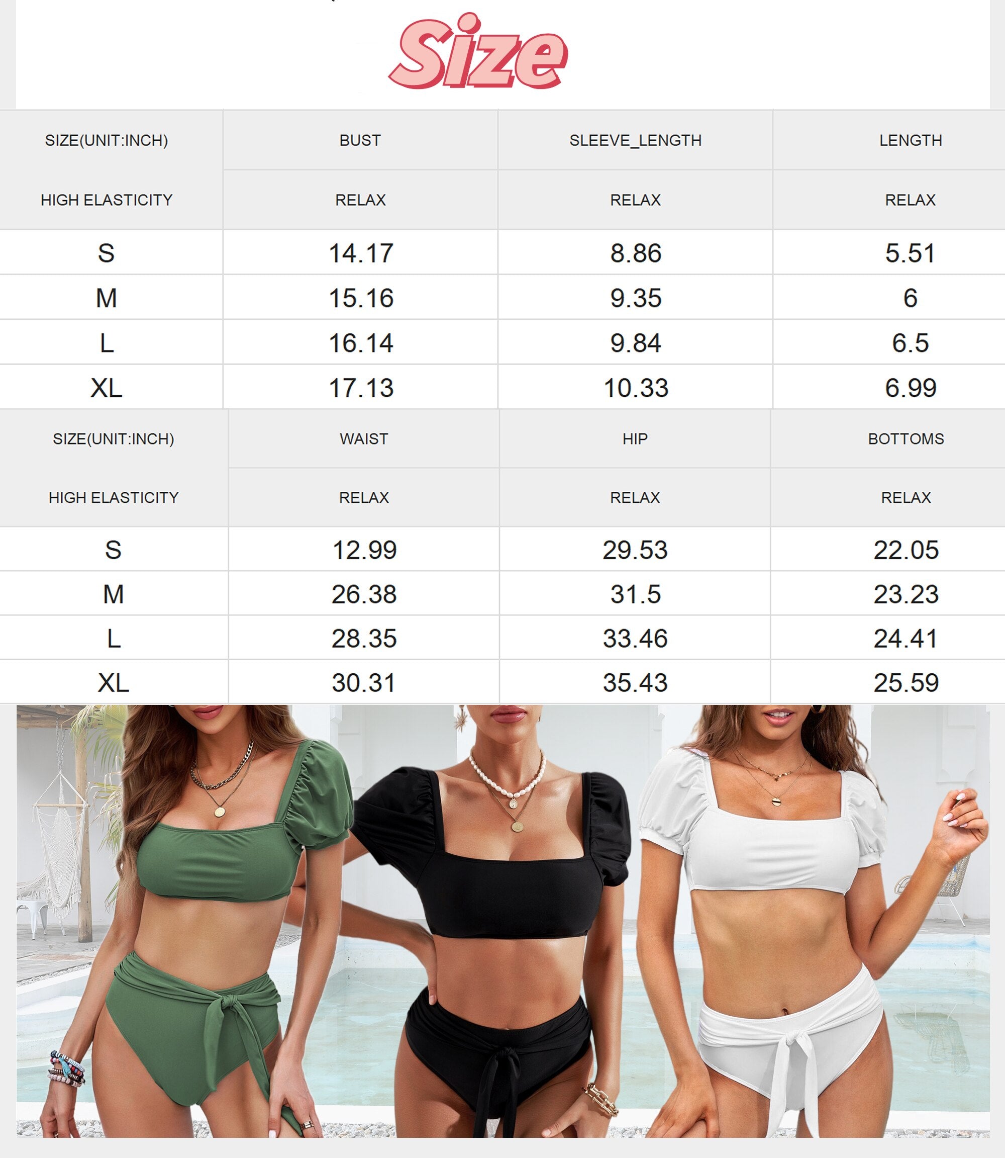 Summer Women`s Bikini Swimsuits Push Up Bikini Two Piece Swimsuits Padded Bathing Suit Green L Female 2024