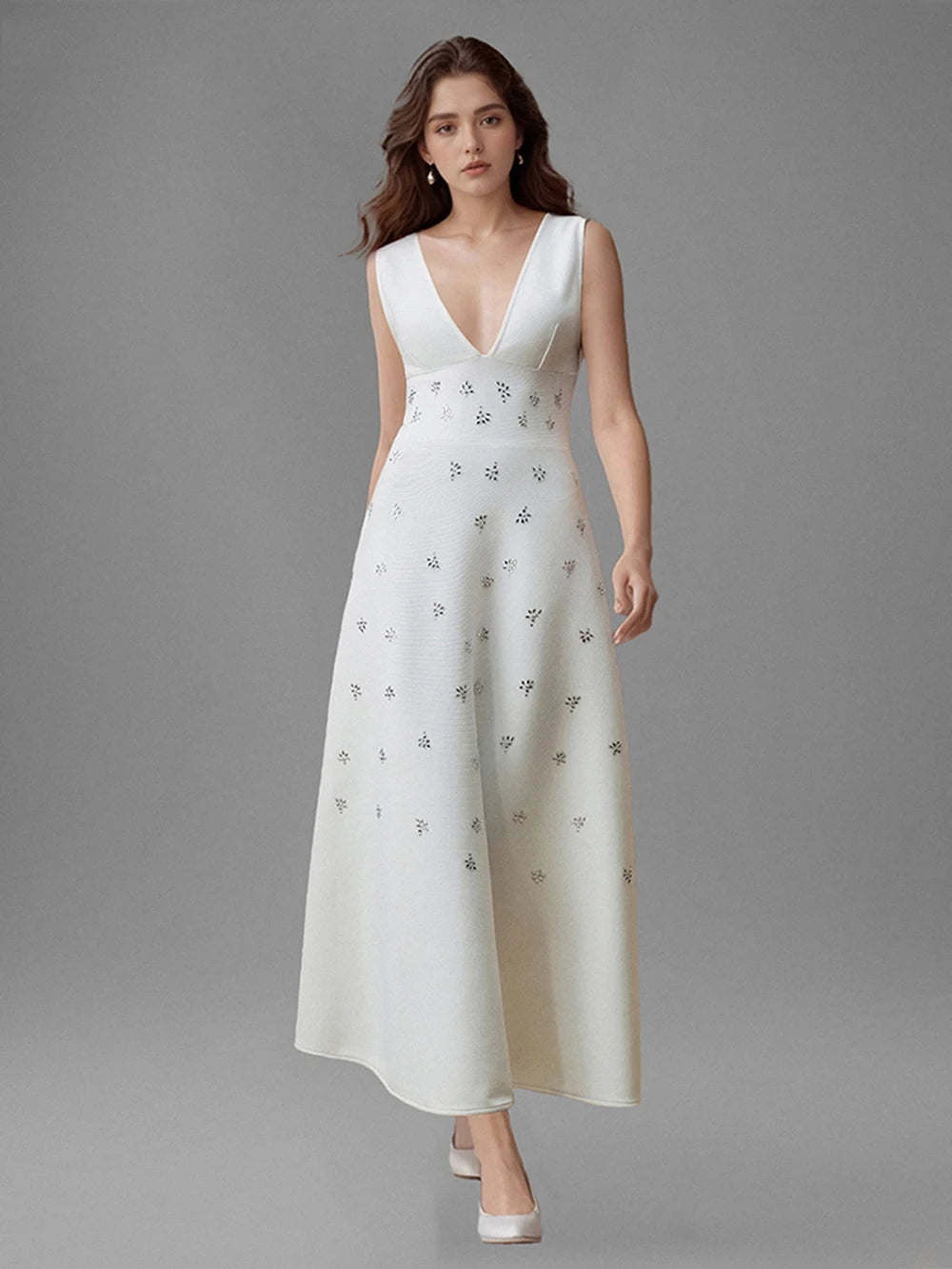 Prom Dress Elegant Crystal Sleeveless Bandage Wedding Dress For Women High waist A-line Maxi Summer Evening Party Dresses Robe