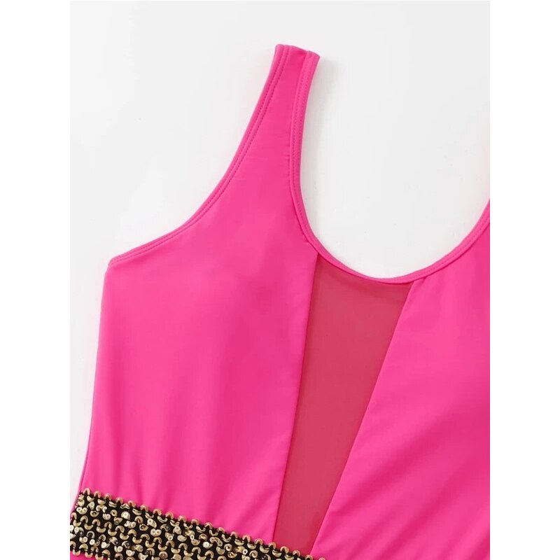 Sexy Mesh Patchwork Backless Swimsuits - Bodysuits One-piece Swimsuit Monokini Swim Bathing Suit Beach Wear Summer Swimwear