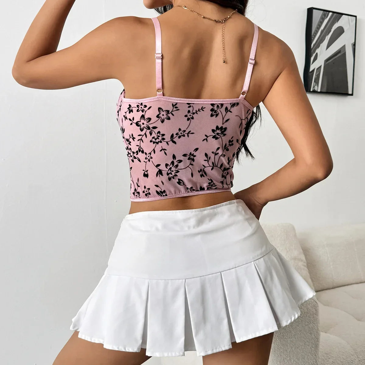 sweet sheer PATCHWORK slip mesh Chic off shoulder Camis Slim Korean Tanks Top Elegant Basic Crop Top summer Women Bustier